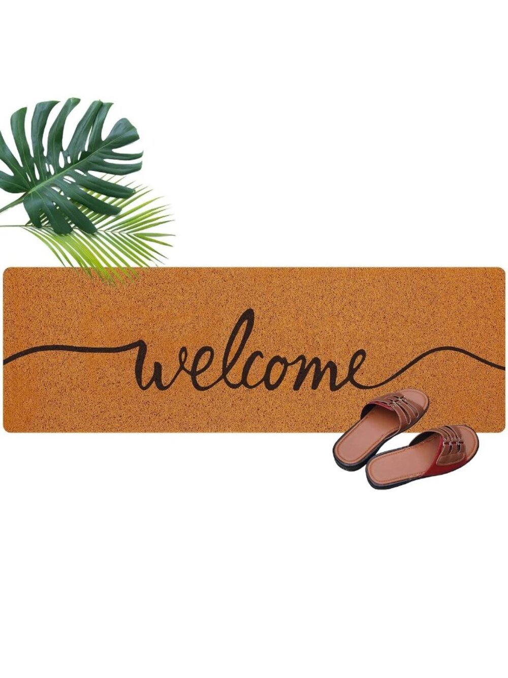 Welcome Front Doormat Ninehaoou Non Slip Rectangular 46"x15 1/2" Outdoor Mat